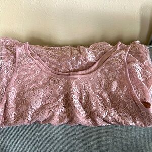 Maurices Pink Lace Tank Top